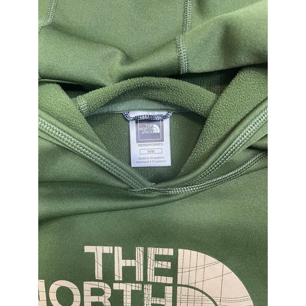 North Face Sweater Mens Medium Green Pullover Hoodie Sweatshirt Mens - Picture 4 of 6